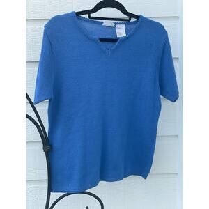Bobbie Brooks ladies blue Short Sleeve sweater L